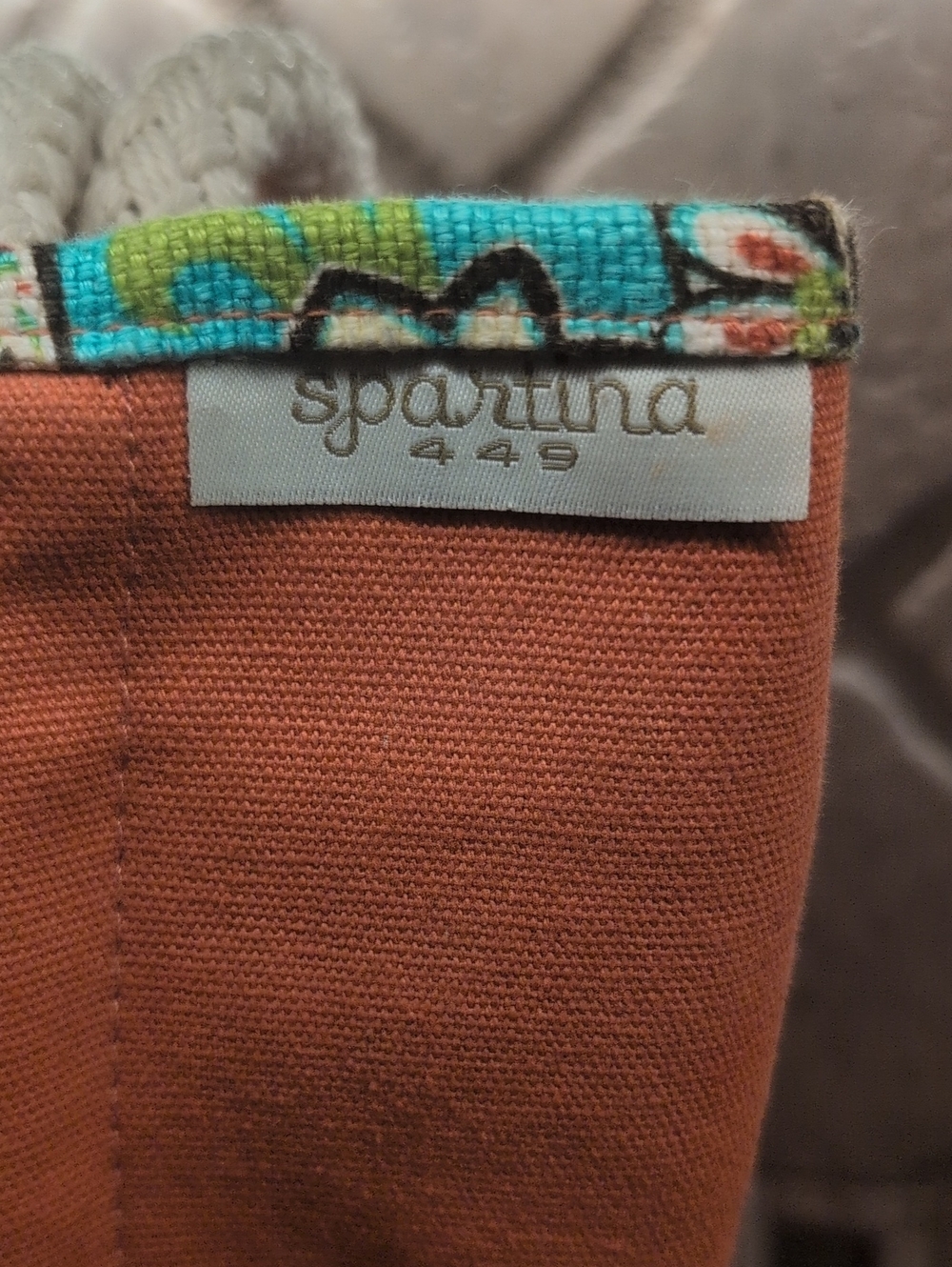 Spartina 449 Retired Boheme Beach Bag featuring a floral blue crab design - Picture 2 of 15